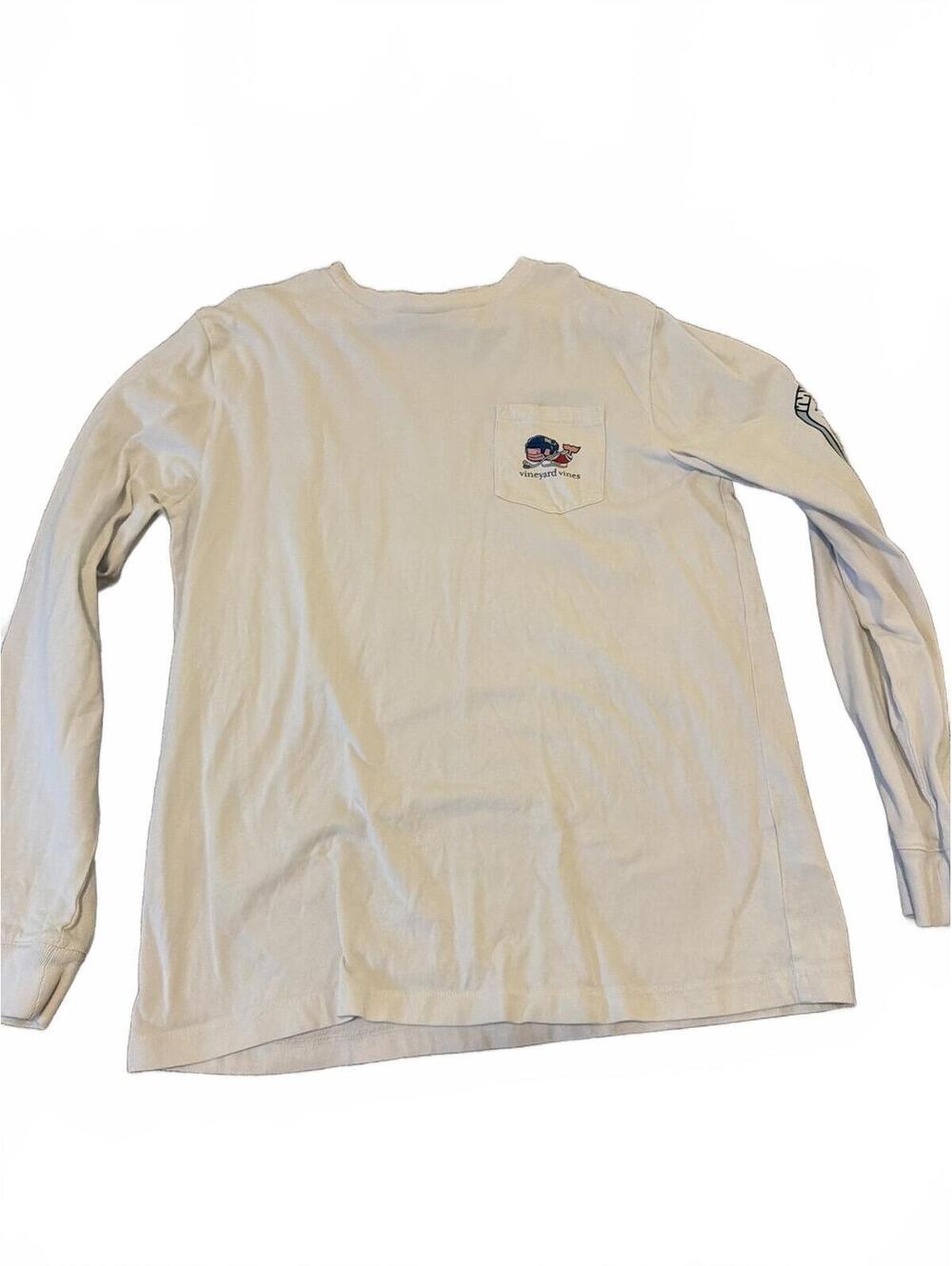Vineyard Vines Kids Boys XL White Long Sleeve Whale Pocket Shirt